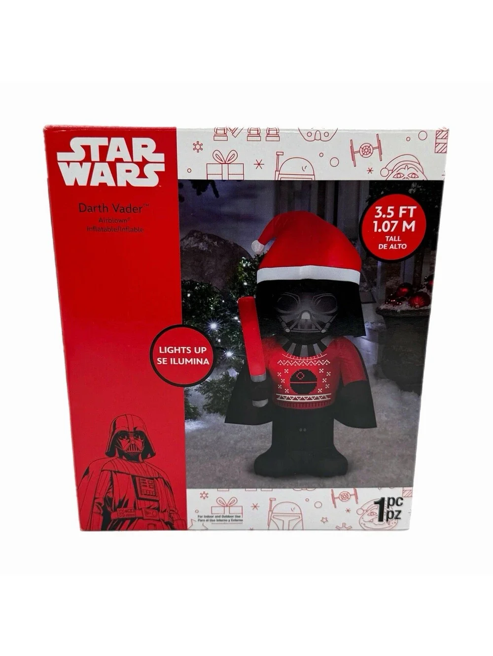 Gemmy Star Wars 3.5 Ft Darth Vader in Christmas Sweater Airblown Inflatable
